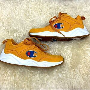 Champion Youth 93 Eighteen Big C Gold Suede Sneakers 5.5 Y Women 7